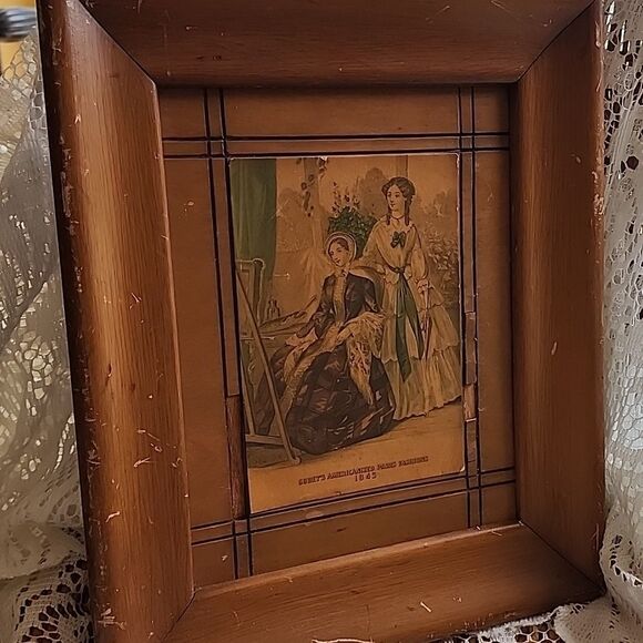 Vintage Framed Print Godey's Americanized Paris Fashions 1845 - Picture 6 of 10